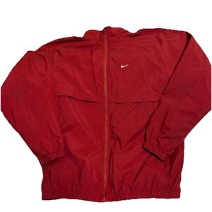 Vintage 90s Y2K Nike Red Full Zip Track Jacket Windbreaker Size XLT